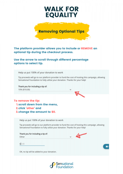 Optional tips on platform